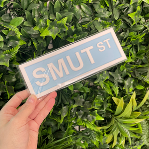 Acrylic Smut St Sign | Light Blue